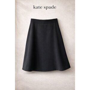 Kate Spade Black A-Line Skirt Size 14 Classic Flare Side Zip Knee Length